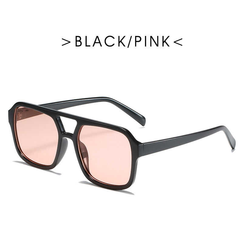 Square Double Beam Sunglasses Men And Women Retro Personality