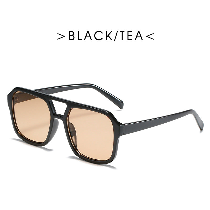 Square Double Beam Sunglasses Men And Women Retro Personality